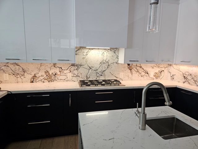 Blue Truck Construction image Newly renovated kitchen with modern appliances and island